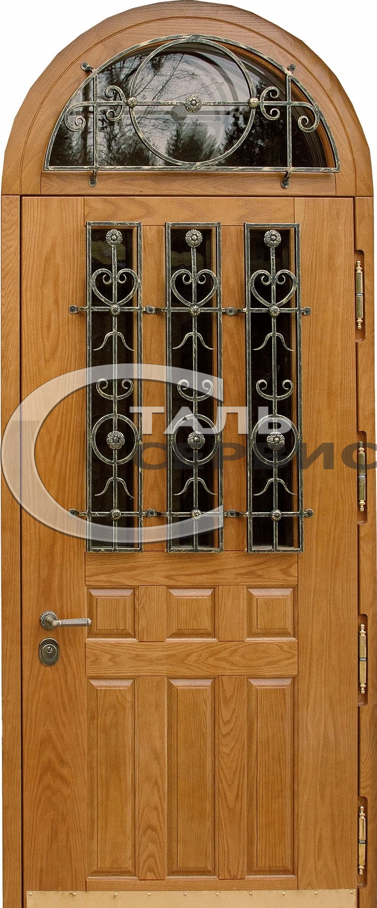 Металлическая арочная дверь с ковкой SD1861 Металлическая арочная дверь с ковкой SD1861